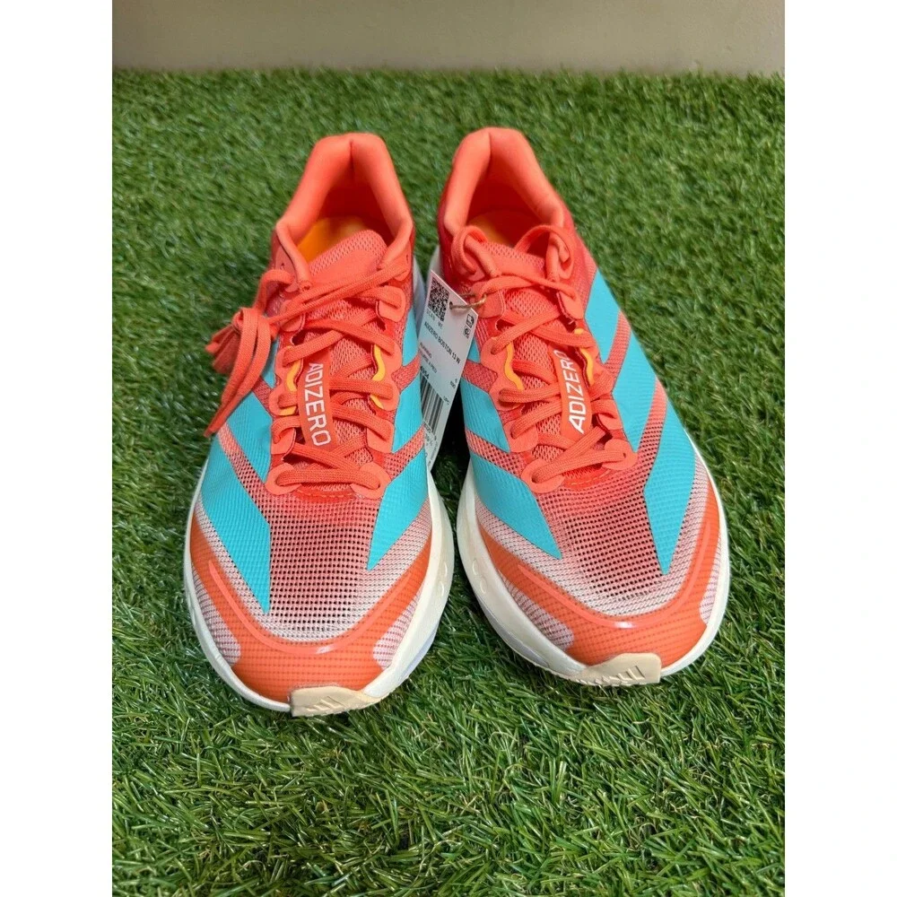 Women Size 7.5 adidas Adizero Boston 13 Semi Coral Aqua Running Shoes JS4954 NEW